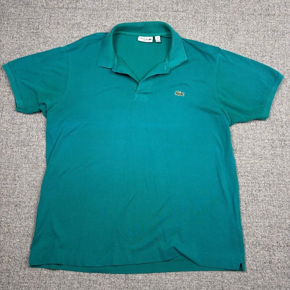 Lacoste Polo Shirt Mens XL Classic Fit Teal Green Embroidered Logo Pique Cotton